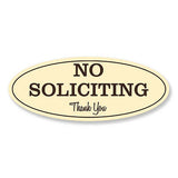 Oval No Soliciting Thank You Sign