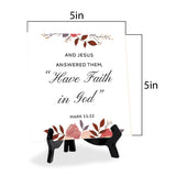 And Jesus Answered Them, “Have Faith In God." Mark 11:22 5"x 5" Square Table Sign With Acrylic Easel | Religious Bible Quotes Decor