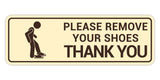 Standard Please Remove Your Shoes Thank You (Stick Man) Wall or Door Sign