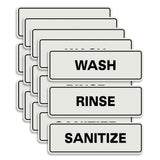 All Quality Standard WASH RINSE SANITIZE Set of 3 Bay Sink Signs - Restaurant & Commercial Kitchen Sink Signs - Easy to Install