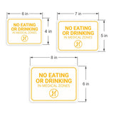 Classic Framed Plus No Eating or Drinking in Medical Zones Door or Wall Sign | Hygiene and Safety Signage