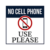Square Plus No Cell Phone Use Please Wall or Door Sign | No Cell Phone Signs - Sign
