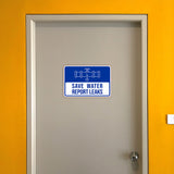 Classic Framed Plus Save Water Report Leaks Wall or Door Sign | RV Accessories