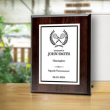 Squash Customizable Wooden Award Plaque | Easel Mount Option | Achievement and Recognition Personalizable Plaques | Sports Award