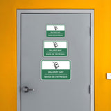 Classic Framed Plus Delivery Bay Wall or Door Sign | Bilingual Spanish and English Workplace Warehouse Signage