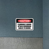 Classic Framed Plus Caution Flammable Liquids Attach Grounding Cables To Drums Door or Wall Sign | Business Protection Construction Site Warehouse & Shop Area