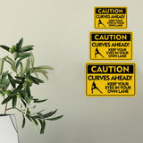 Classic Framed Plus Caution Curves Ahead! Keep Your Eyes In Your Own Lane Door or Wall Sign | Gym Etiquette Signage