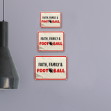 Classic Framed Plus Faith, Family & Football Door or Wall Sign | Funny Home Decor