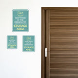 Portrait Round Plus Keep Food In the Designated Storage Area Wall or Door Sign | General Kitchen and Food-related