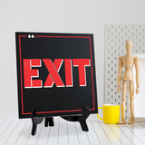 Exit 5"x 5" Square Table Sign With Acrylic Easel | Restaurant & Cafe Décor
