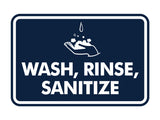 Signs ByLITA Classic Framed Wash, Rinse, Sanitize Wall or Door Sign