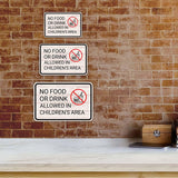 Classic Framed Plus No Food or Drink Allowed In Children’s Area Door or Wall Sign | Children's Warning and Safety Signs