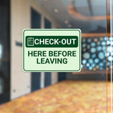 Classic Framed Plus Check-Out Here Before Leaving Door or Wall Sign | Medical Facility Greeting & Reception