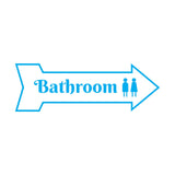 Arrow Shape Bathroom 12x4" Wall or Door Sign | Restrooms Signage