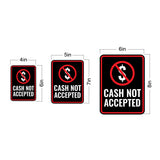 Portrait Round Plus Cash Not Accepted Wall or Door Sign | Health And Safety Office Signage