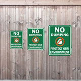 Portrait Round Plus No Dumping Protect Our Environment Wall or Door Sign | Health & Safety Signage