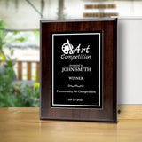 Art Competition Customizable Award Plaque | Easel Mount Option | Achievement and Recognition Personalizable Plaques