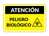 Classic Framed Plus Atención Peligro biológico Door or Wall Sign | Business Warning Signage