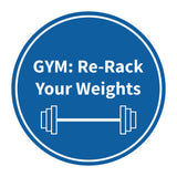 Signs ByLITA Circle GYM: Re-Rack Your Weights Wall or Door Sign