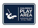Signs ByLITA Classic Framed Children's Play Area - Supervise Kids at All Times Wall or Door Sign