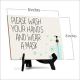 Signs ByLITA Please Wash Your Hands And Wear A Mask, Hygiene Table Sign, 6" x 8"