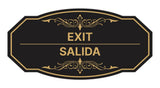 Signs ByLITA Victorian Exit/Salida Bilingual Wall or Door Sign