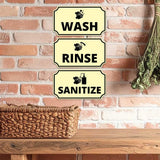 Notched Standard Wash Rinse Sanitize (Set of 3) Wall or Door Sign | Warning/Safety/Reception 3 pcs