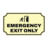 Notched Standard Emergency Exit Only Wall or Door Sign | Warning/Safety/Precaution