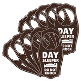 Day Sleeper Do Not Knock Door Hanger | House or Business Door Sign