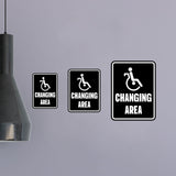 Portrait Round Plus Changing Area Wall or Door Sign | Handicapped Public Signage