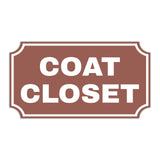 Notched Standard Coat Closet Wall or Door Sign | Facilities and Rooms Sign