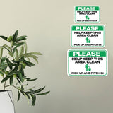 Classic Framed Plus Please Help Keep This Area Clean Pick Up And Pitch In Door or Wall Sign | Office Housekeeping Signage