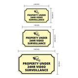 Notched Standard Property Under 24hr Video Surveillance (Camera Left) Wall or Door Sign | Warning/Safety/Precaution