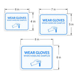 Classic Framed Plus Wear Gloves When Handling Samples Door or Wall Sign | Hygiene and Safety Signage