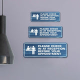 Standard Plus Please Check In At Reception Before Your Appointment Wall or Door Sign | Office Public Signage