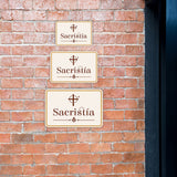 Classic Framed Plus Sacristía — Sacristy Door or Wall Sign | Spanish - Church Room & Area Signs