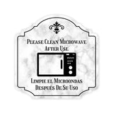 Heritage Plus Please Clean Microwave After Use Limpie el Microondas Después De Su Uso Wall or Door Sign | Bilingual Signage