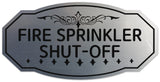 Signs ByLITA Victorian Fire Sprinkler Shut Off Wall or Door Sign - Easy Installation | Durable Wall or Door