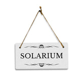 Solarium 5x10 Hanging Plus Wall or Door Sign | Rustic Twine | Range of Vibrant Decor Styles | Room Signs For Home and Business