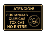 Signs ByLITA Classic Framed Atención Sustancias Químicas Tóxicas No entre Door or Wall Sign Easy Installation | Health And Safety | Building And Hospitality