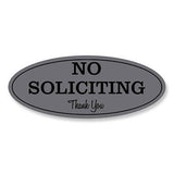 Oval No Soliciting Thank You Sign