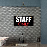 Staff Only 5x10 Hanging Plus Wall or Door Sign | Rustic Twine | Employees Only Business Signage