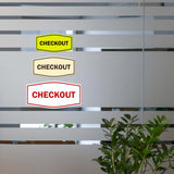 Signs ByLITA Fancy Checkout Sign | Durable Plastic | Vibrant Colors | Powerful Foam Tape