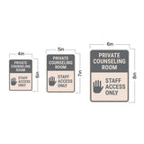 Portrait Round Plus Private Counseling Room – Staff Access Only Wall or Door Sign | General Kitchen and Food-related