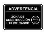 Signs ByLITA Classic Framed Advertencia Zona de construcción Utilice casco Door or Wall Sign Easy Installation | Health And Safety | Building And Hospitality