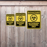 Portrait Round Plus Biohazard Authorized Personnel Only Wall or Door Sign | Warning Signage
