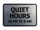 Signs ByLITA Classic Framed, Quiet Hours 10 pm to 8 am Wall or Door Sign (Multipacks)