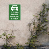 Portrait Round Plus Electric Vehicle Charging Station Door or Wall Sign | Electric Vehicle Charging Station | Parking
