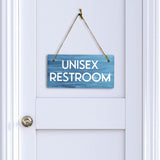 Unisex Restroom 5x10 Hanging Plus Wall or Door Sign | Public Spaces Decor