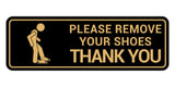 Standard Please Remove Your Shoes Thank You (Stick Man) Wall or Door Sign
